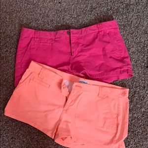 2 pair of women’s chino short shorts